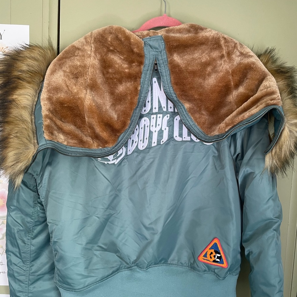 Billionaire Boys Club Blue Bomber Jacket with Fur Trim - Picture 9 of 13